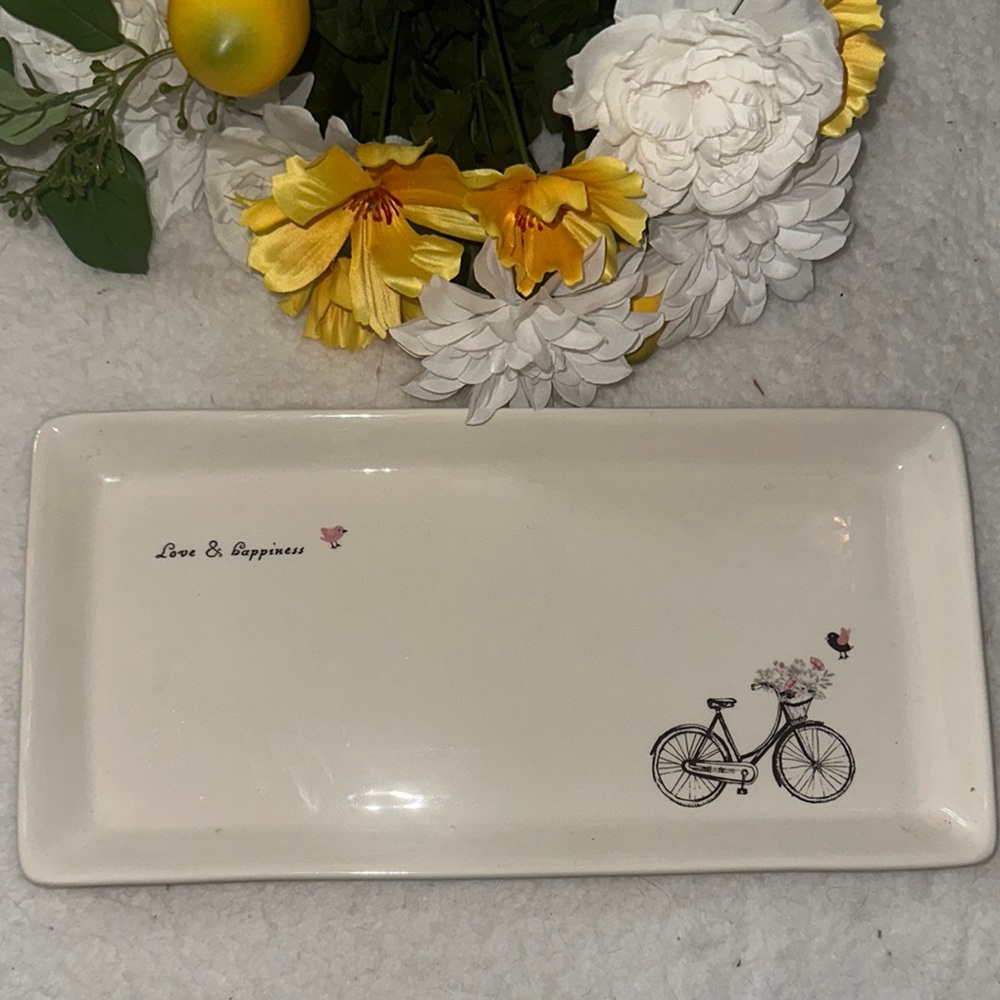 Ceramic Tray with Bicycle Design